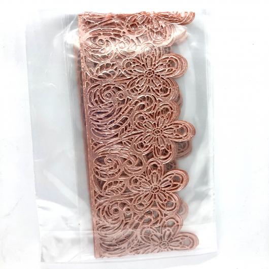 Кружево сахарное пастельное розовое 3 шт 38,5х9 см