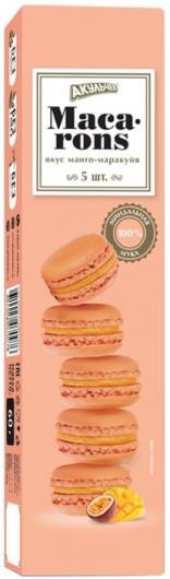 Пироженое миндальное макарон с манго-маракуйей 